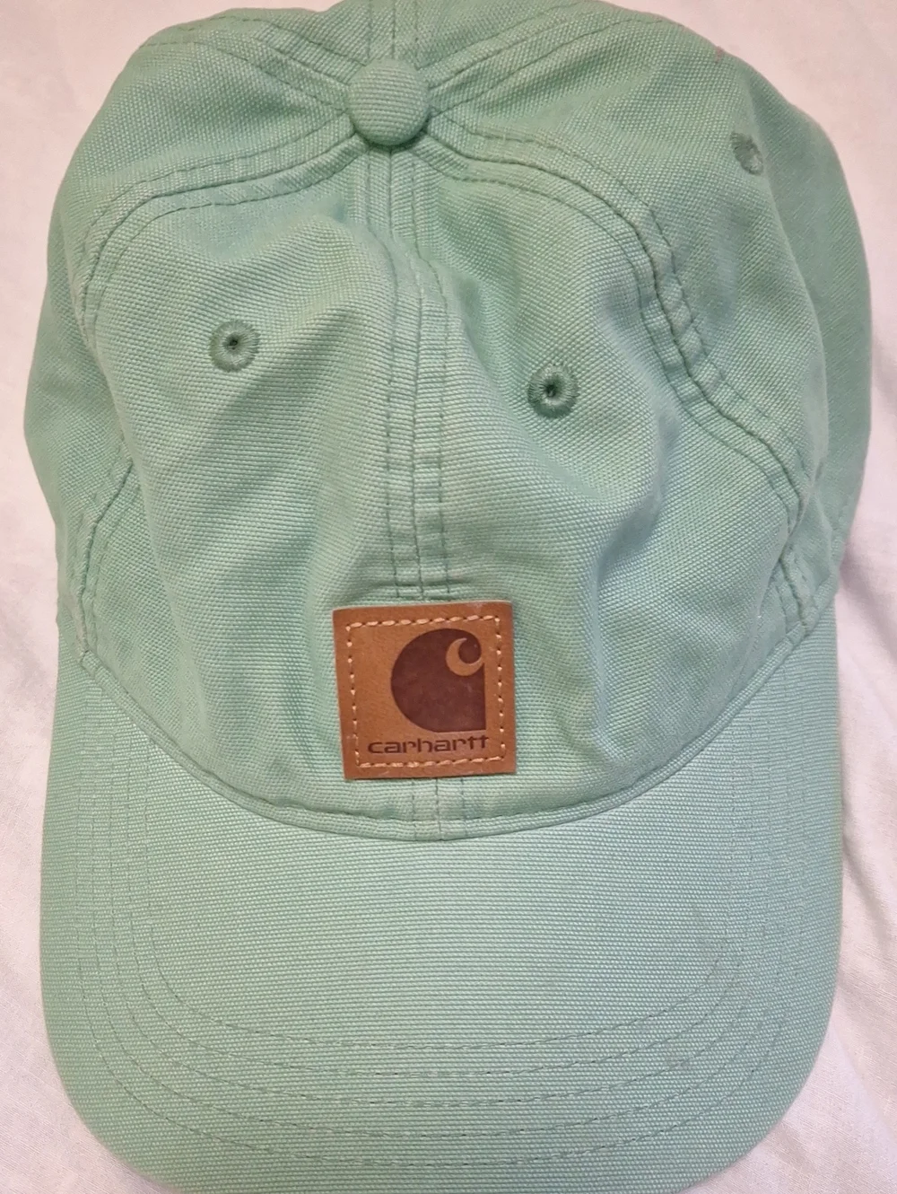 Carhartt Women's Seafoam Green Cotton Baseball Cap with Logo Patch